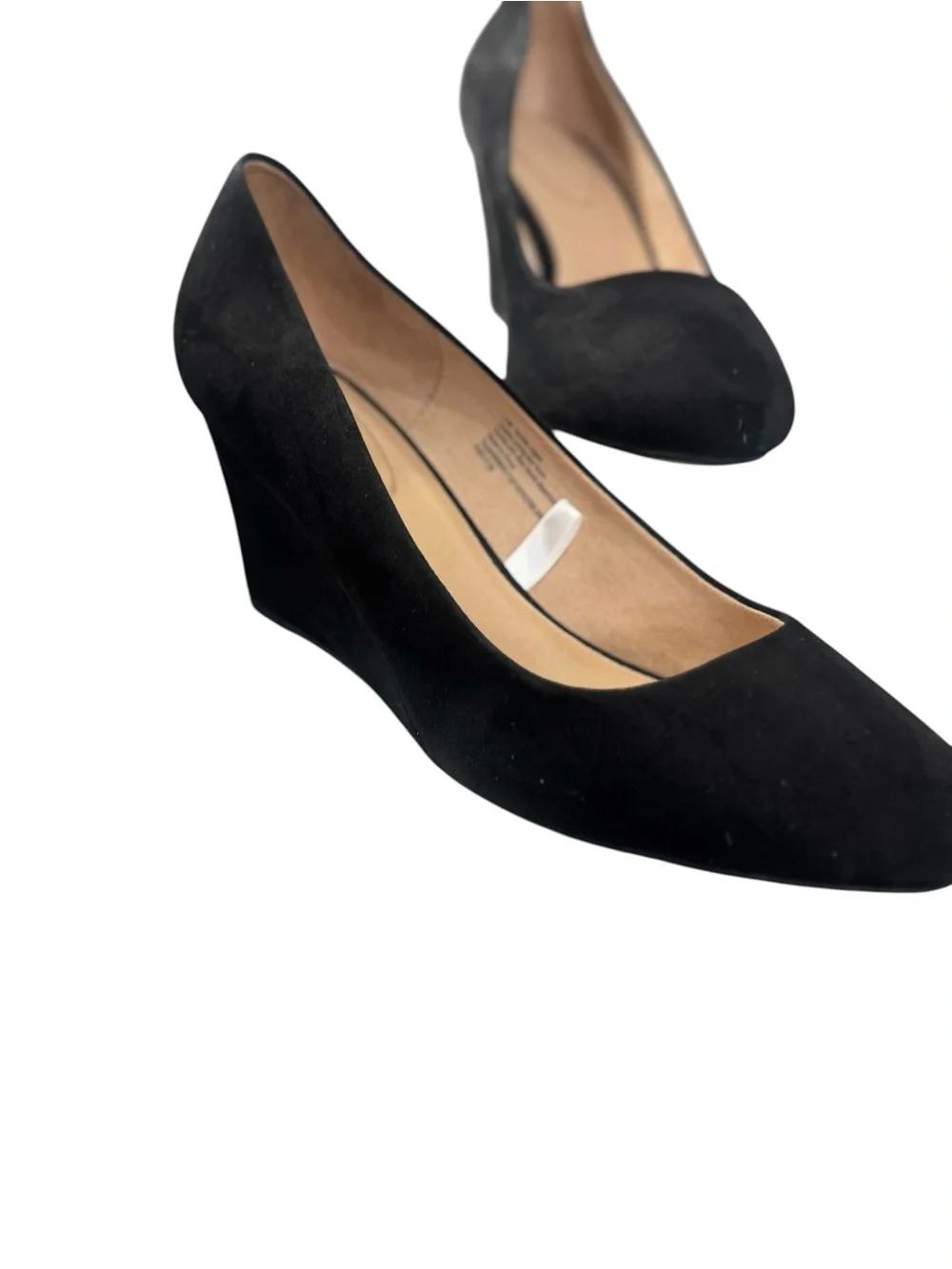 Black Suede Wedge Pumps size 11 - Picture 3 of 7